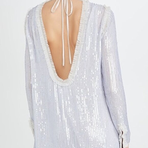 NWT BHLDN Needle & Thread Shimmer Long Sleeve Mini Dress Sz XS - Picture 12 of 12
